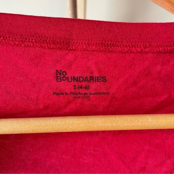 No Boundaries Red Long Sleeve Scoop Neck Tee - Women's Small NWT - Picture 3 of 7